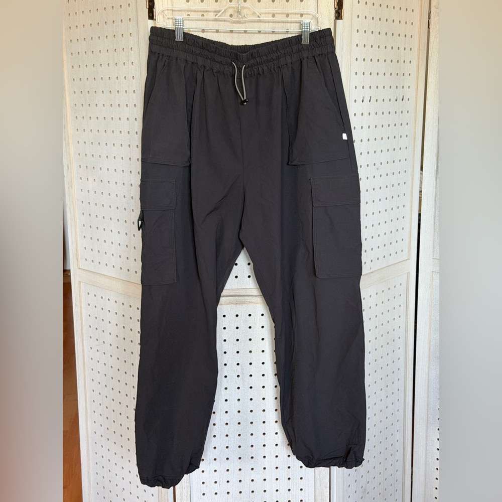 Fabletics Black Cargo Track Joggers